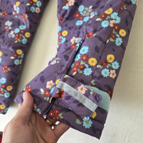 Hanna Andersson Floral Purple Kids Overalls Size 110 4t 5t Girls Snowsuit - Picture 4 of 9